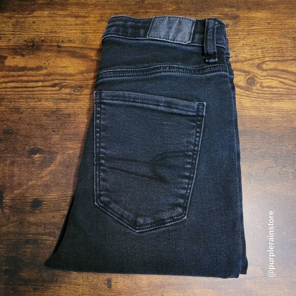American Eagle Jeans 2 S Jegging Highest Rise Next Level Stretch Black Wash - Picture 3 of 12